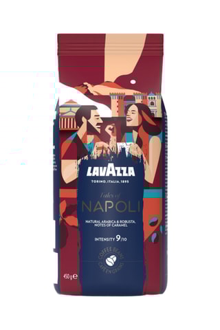 12 x Café en grains lavazza tales of napoli - Intense, notes de cacao et caramel - 450 g