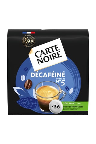 	Café décaféiné n°5 - 10 x 36 dosettes compostables pour machine à dosettes souples