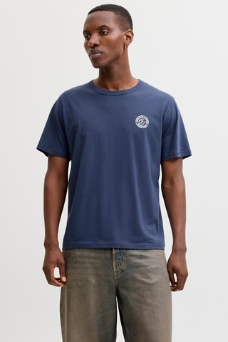 T-shirt relaxed en coton biologique - Bleu marine