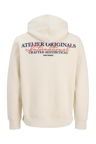 Sweat relaxed à capuche - Ecru