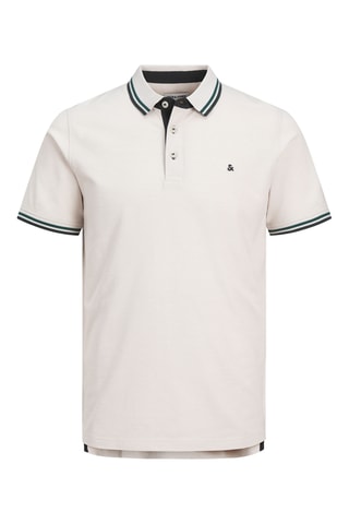 2 polos slim - Gris foncé chiné et blanc cassé