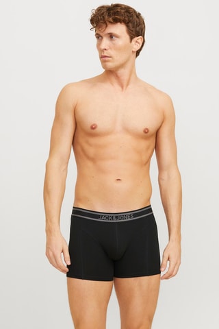 3 boxers en coton biologique - Noir et bleu