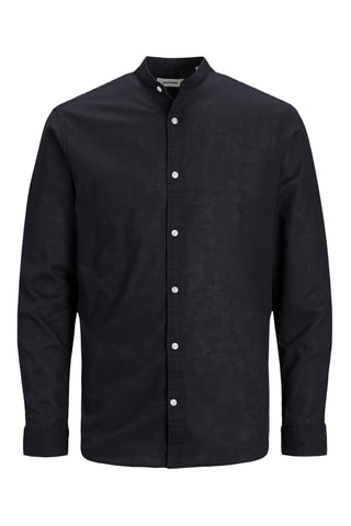 Chemise slim en lin - Noir