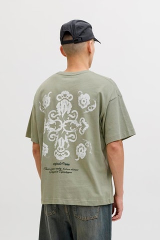 T-shirt loose - Kaki et blanc