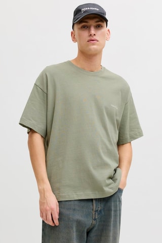 T-shirt loose - Kaki et blanc