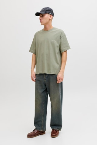 T-shirt loose - Kaki et blanc