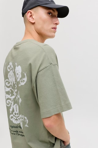 T-shirt loose - Kaki et blanc