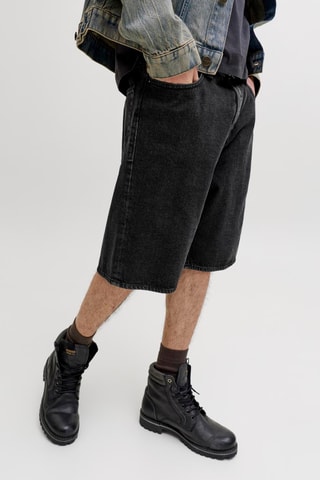 Bermuda baggy en jean - Noir