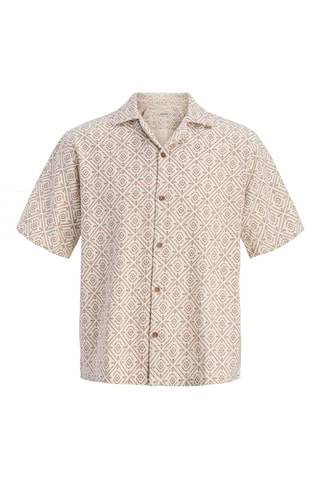 Chemise relaxed - Beige et gris