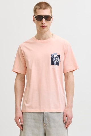 T-shirt regular en coton biologique - Saumon