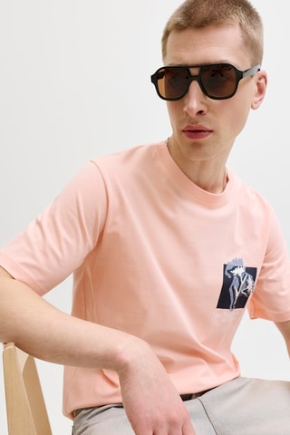 T-shirt regular en coton biologique - Saumon