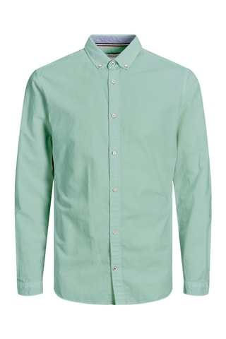 Chemise slim en lin - Vert d'eau