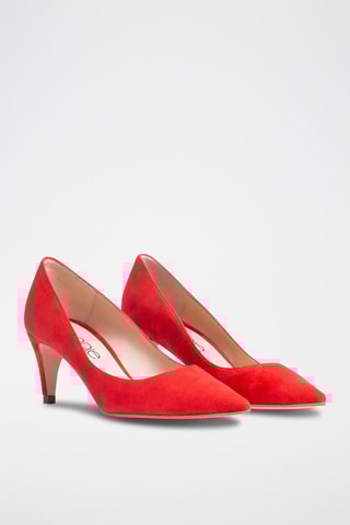 Nubuck Pumps met Hak - Rood