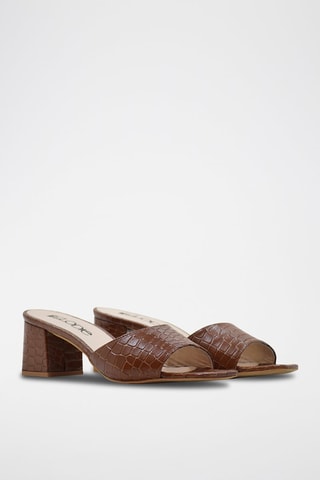 Leren Muiltjes met Hak Temecula - Bruin