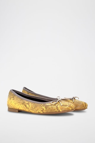 Leren Ballerina's Deborah - Geel