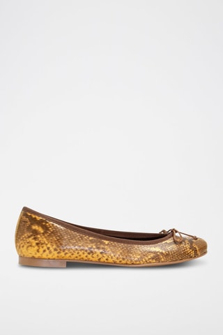 Leren Ballerina's Deborah - Geel