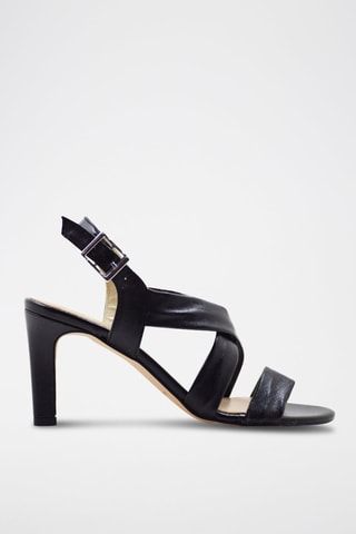 Leren Sandalen met Hak Victoria - Zwart