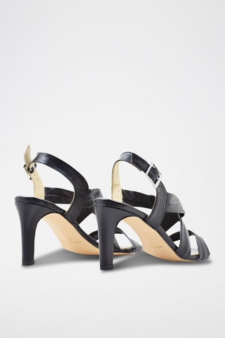 Leren Sandalen met Hak Victoria - Zwart