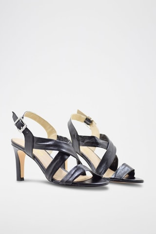 Leren Sandalen met Hak Victoria - Zwart