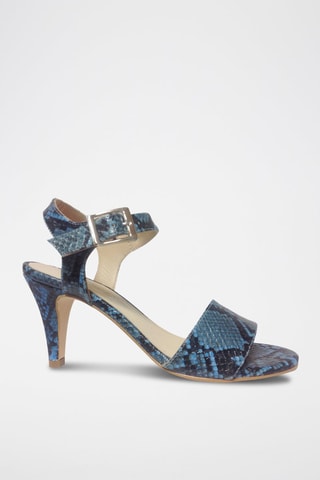Leren Sandalen met Hak Gloria - Blauw