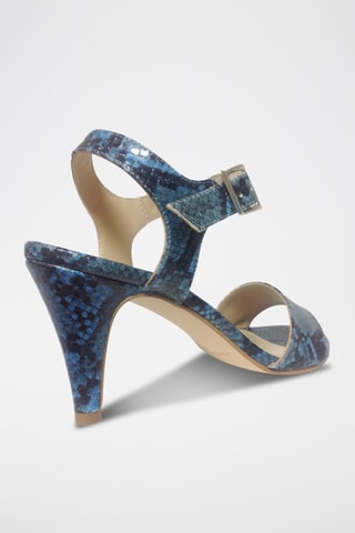 Leren Sandalen met Hak Gloria - Blauw