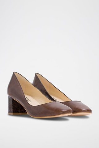 Nappaleren Pumps met Hak - Zwart en bruin