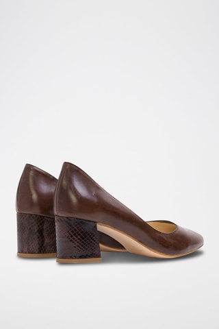 Nappaleren Pumps met Hak - Zwart en bruin