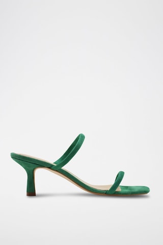 Leren Muiltjes met Hak Mila - Groen