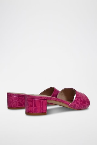 Leren Muiltjes met Hak Coco - Roze