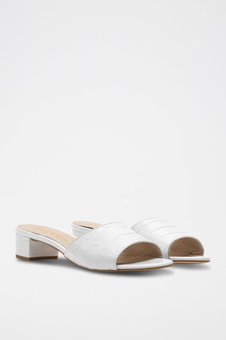 Leren Muiltjes met Hak - Wit