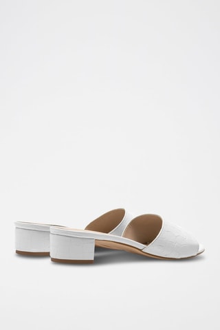 Leren Muiltjes met Hak - Wit