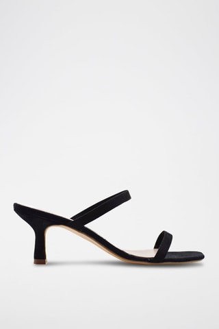 Leren Muiltjes met Hak Mila - Zwart