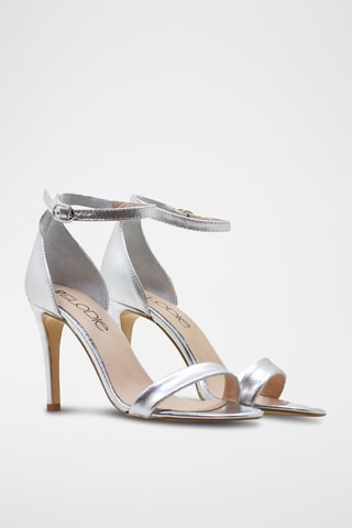 Leren Sandalen met Hak Virginia - Zilverkleurig