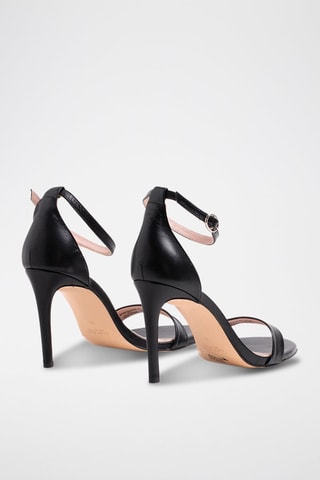 Leren Sandalen met Hak Virginia - Zwart