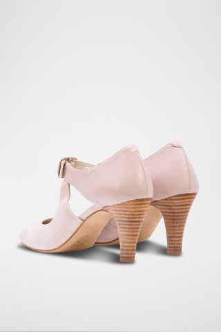Babies à talons en nubuck et cuir - Rose