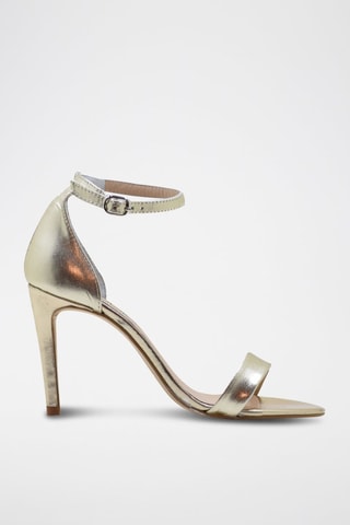 Leren Sandalen met Hak Virginia - Goudkleurig