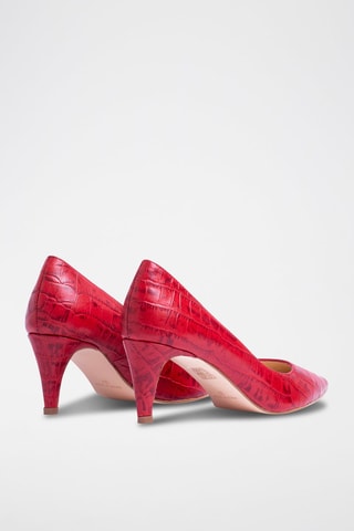 Leren Pumps met Hak - Rood