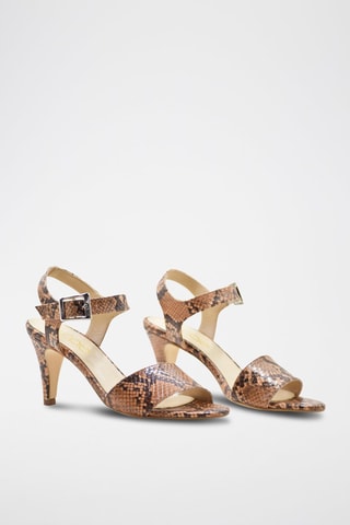 Leren Sandalen met Hak Gloria - Bruin