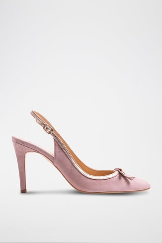 Nubuck Sandalen met Hak Alba - Nude