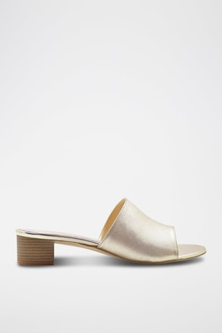 Leren Muiltjes met Hak CA-264 - Goudkleurig