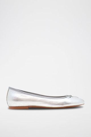 Leren Ballerina's Mariane - Zilverkleurig