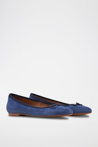 Nubuck Ballerina's Mariane - Blauw