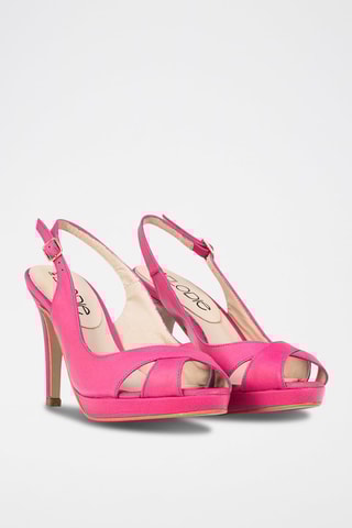 Leren Sandalen met Hak Lara - Roze