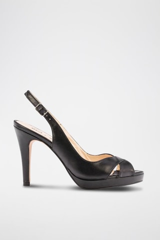 Leren Sandalen met Hak Lara - Zwart