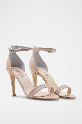 Nubuck Sandalen met Hak Virginia - Beige