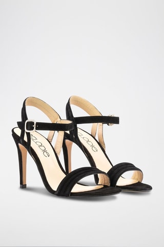 Nubuck Sandalen met Hak Mar - Zwart