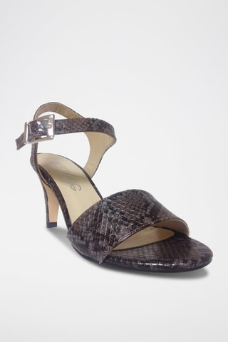 Leren Sandalen met Hak Gloria - Grijs