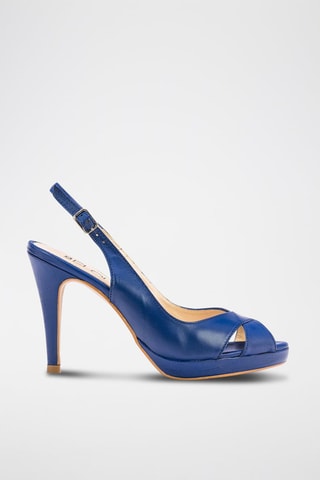 Leren Sandalen met Hak Lara - Blauw