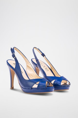 Leren Sandalen met Hak Lara - Blauw