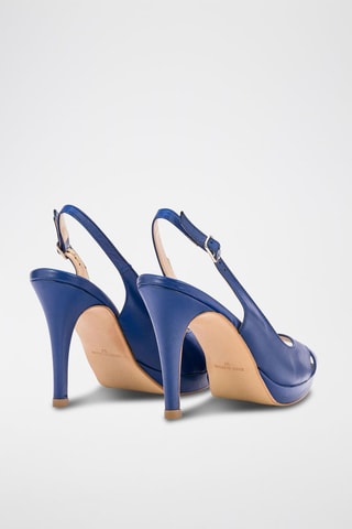 Leren Sandalen met Hak Lara - Blauw